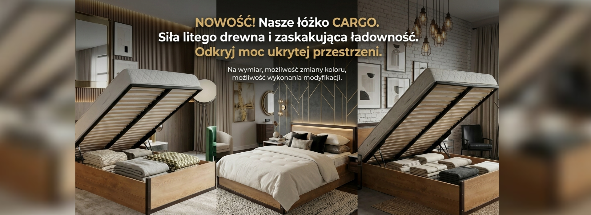 łóżko z pogłębionym pojemnikiem CARGO